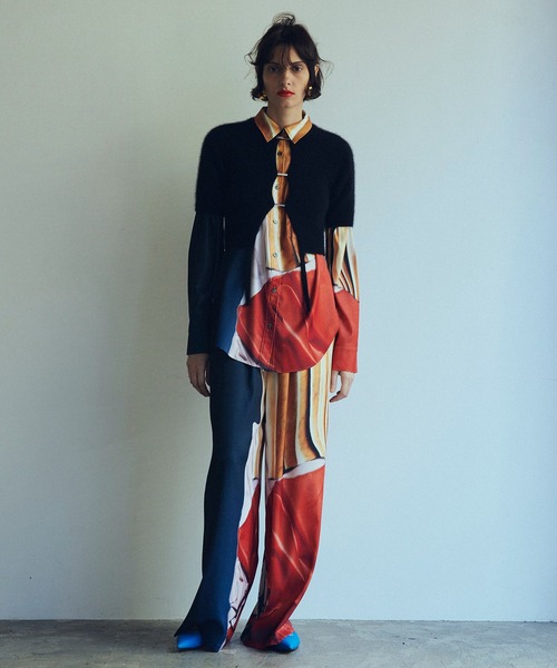 PRANK PROJECT（プランクプロジェクト）の「ラクーン2WAYハーフスリーブニット / Raccoon 2WAY Half Sleeve Knit（ニット/セーター・レディース・ピンク/ブラック/ベージュ・FREE）」の21枚目の写真