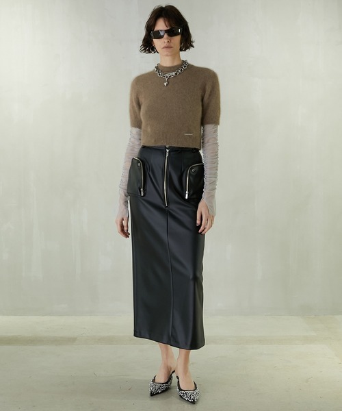 PRANK PROJECT（プランクプロジェクト）の「ラクーン2WAYハーフスリーブニット / Raccoon 2WAY Half Sleeve Knit（ニット/セーター・レディース・ピンク/ブラック/ベージュ・FREE）」の22枚目の写真