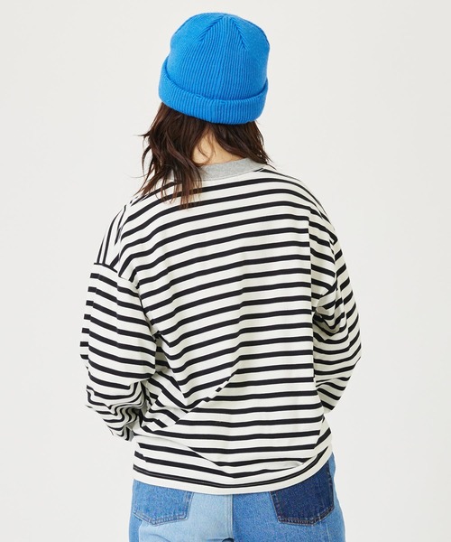 MILKFED.(ミルクフェド)の「STRIPED TOP(Tシャツ/カットソー・レディース・ホワイト/ライトパープル/ライトピンク・ONE SIZE)」の5枚目の写真