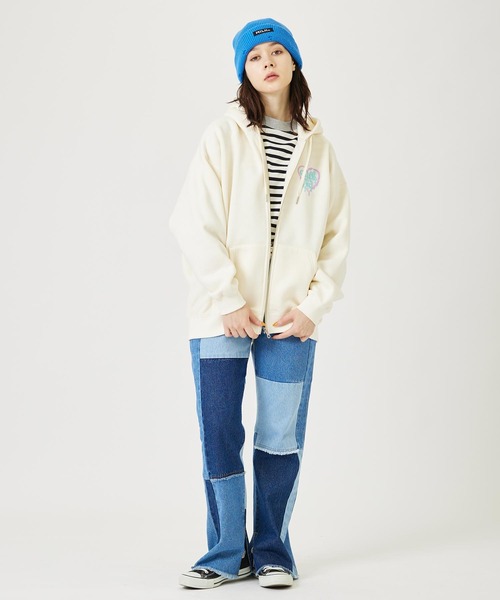 MILKFED.(ミルクフェド)の「STRIPED TOP(Tシャツ/カットソー・レディース・ホワイト/ライトパープル/ライトピンク・ONE SIZE)」の7枚目の写真