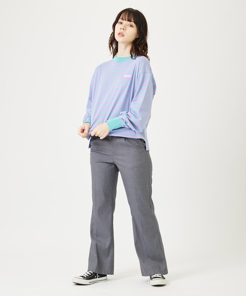 MILKFED.(ミルクフェド)の「STRIPED TOP(Tシャツ/カットソー・レディース・ホワイト/ライトパープル/ライトピンク・ONE SIZE)」の8枚目の写真