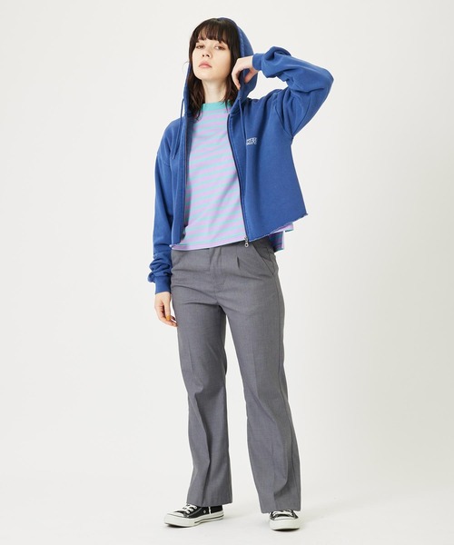 MILKFED.(ミルクフェド)の「STRIPED TOP(Tシャツ/カットソー・レディース・ホワイト/ライトパープル/ライトピンク・ONE SIZE)」の9枚目の写真