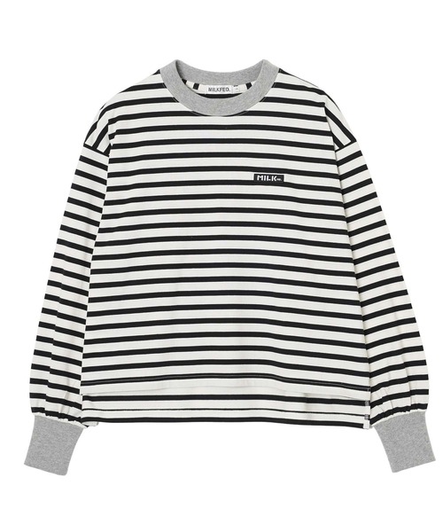 MILKFED.(ミルクフェド)の「STRIPED TOP(Tシャツ/カットソー・レディース・ホワイト/ライトパープル/ライトピンク・ONE SIZE)」の14枚目の写真