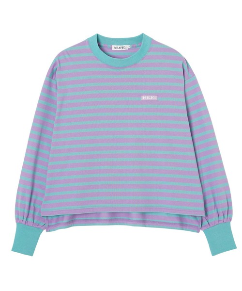 MILKFED.(ミルクフェド)の「STRIPED TOP(Tシャツ/カットソー・レディース・ホワイト/ライトパープル/ライトピンク・ONE SIZE)」の13枚目の写真