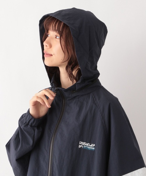 RAGEBLUE（レイジブルー）の「ルーズシルエット/ナイロンブルゾン（ナイロンジャケット・レディース・ネイビー/オリーブ/オフホワイト/ライトブルー・FREE）」の12枚目の写真
