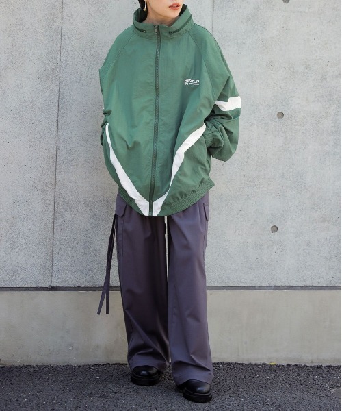RAGEBLUE（レイジブルー）の「ルーズシルエット/ナイロンブルゾン（ナイロンジャケット・レディース・ネイビー/オリーブ/オフホワイト/ライトブルー・FREE）」の15枚目の写真