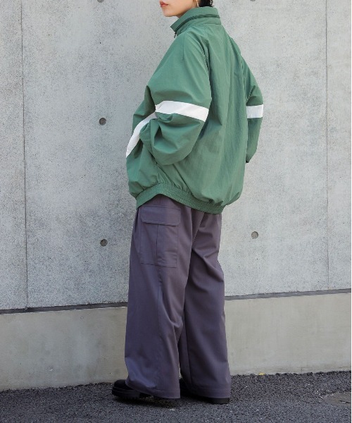 RAGEBLUE（レイジブルー）の「ルーズシルエット/ナイロンブルゾン（ナイロンジャケット・レディース・ネイビー/オリーブ/オフホワイト/ライトブルー・FREE）」の18枚目の写真
