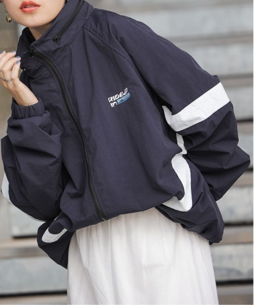 RAGEBLUE（レイジブルー）の「ルーズシルエット/ナイロンブルゾン（ナイロンジャケット・レディース・ネイビー/オリーブ/オフホワイト/ライトブルー・FREE）」の7枚目の写真