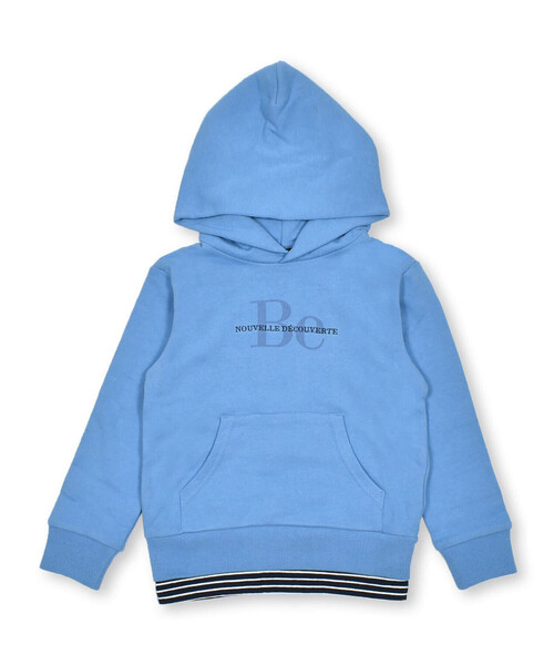 BeBe（ベベ）の「裏毛裾ボーダーロゴフーディ(100～150cm)（パーカー・キッズ・グリーン/ブルー・140cm/150cm/110cm/130cm/120cm/100cm）」の7枚目の写真