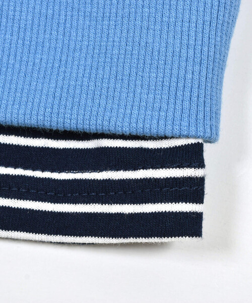 BeBe（ベベ）の「裏毛裾ボーダーロゴフーディ(100～150cm)（パーカー・キッズ・グリーン/ブルー・140cm/150cm/110cm/130cm/120cm/100cm）」の12枚目の写真