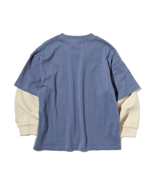 SHOO・LA・RUE(シューラルー)の「◆【110-140cm】袖ワッフルレイヤードロンT(Tシャツ/カットソー・キッズ・スモーキーグリーン系/カーキ/ブラック/ブルー系4・12/11/13/14)」の7枚目の写真