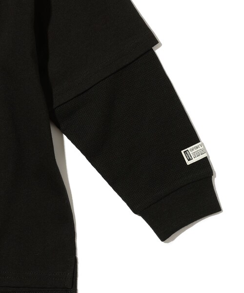 SHOO・LA・RUE(シューラルー)の「◆【110-140cm】袖ワッフルレイヤードロンT(Tシャツ/カットソー・キッズ・スモーキーグリーン系/カーキ/ブラック/ブルー系4・12/11/13/14)」の13枚目の写真