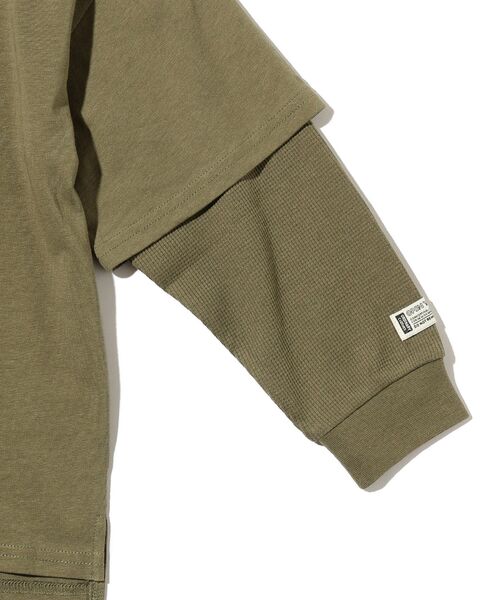 SHOO・LA・RUE(シューラルー)の「◆【110-140cm】袖ワッフルレイヤードロンT(Tシャツ/カットソー・キッズ・スモーキーグリーン系/カーキ/ブラック/ブルー系4・12/11/13/14)」の15枚目の写真