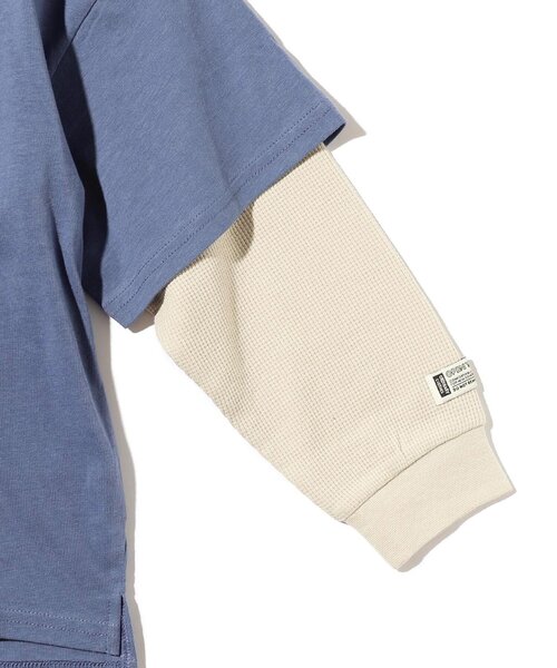 SHOO・LA・RUE(シューラルー)の「◆【110-140cm】袖ワッフルレイヤードロンT(Tシャツ/カットソー・キッズ・スモーキーグリーン系/カーキ/ブラック/ブルー系4・12/11/13/14)」の16枚目の写真