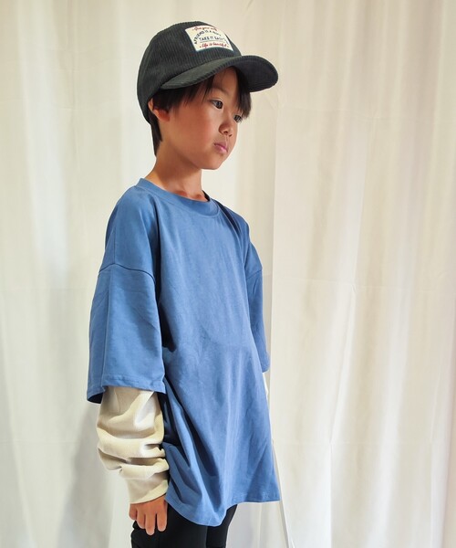 SHOO・LA・RUE(シューラルー)の「◆【110-140cm】袖ワッフルレイヤードロンT(Tシャツ/カットソー・キッズ・スモーキーグリーン系/カーキ/ブラック/ブルー系4・12/11/13/14)」の18枚目の写真