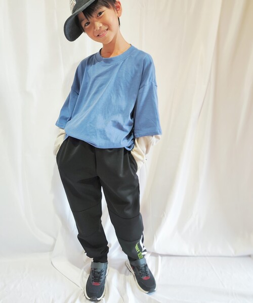 SHOO・LA・RUE(シューラルー)の「◆【110-140cm】袖ワッフルレイヤードロンT(Tシャツ/カットソー・キッズ・スモーキーグリーン系/カーキ/ブラック/ブルー系4・12/11/13/14)」の19枚目の写真