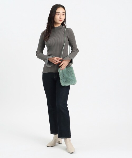 OPAQUE.CLIP（オペークドットクリップ）の「◆オーガンジースリーブリブニット【洗える】（ニット/セーター・レディース・ホワイト系/ブラック/チャコールグレー・36/38）」の7枚目の写真