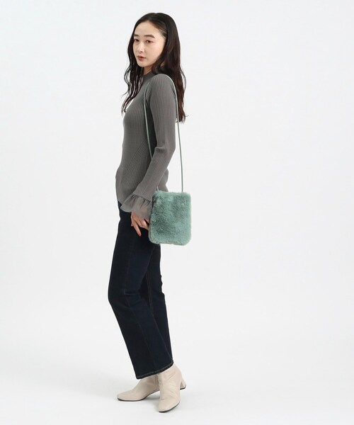 OPAQUE.CLIP（オペークドットクリップ）の「◆オーガンジースリーブリブニット【洗える】（ニット/セーター・レディース・ホワイト系/ブラック/チャコールグレー・36/38）」の8枚目の写真