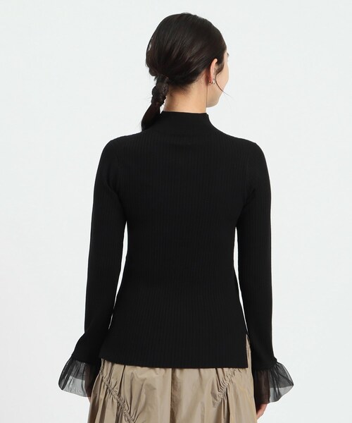 OPAQUE.CLIP（オペークドットクリップ）の「◆オーガンジースリーブリブニット【洗える】（ニット/セーター・レディース・ホワイト系/ブラック/チャコールグレー・36/38）」の20枚目の写真