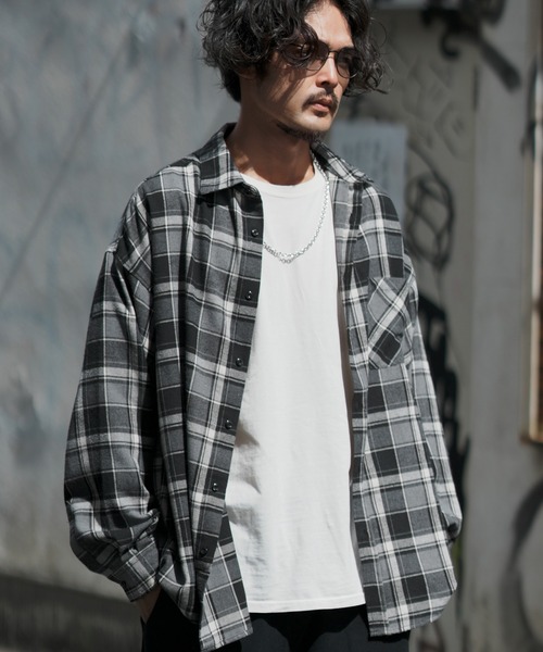 improves（インプローブス）の「ビエラチェック ルーズシルエット 長袖シャツ（シャツ/ブラウス・メンズ・C/D/E/F/B/A・MEDIUM/LARGE/X-LARGE）」の3枚目の写真