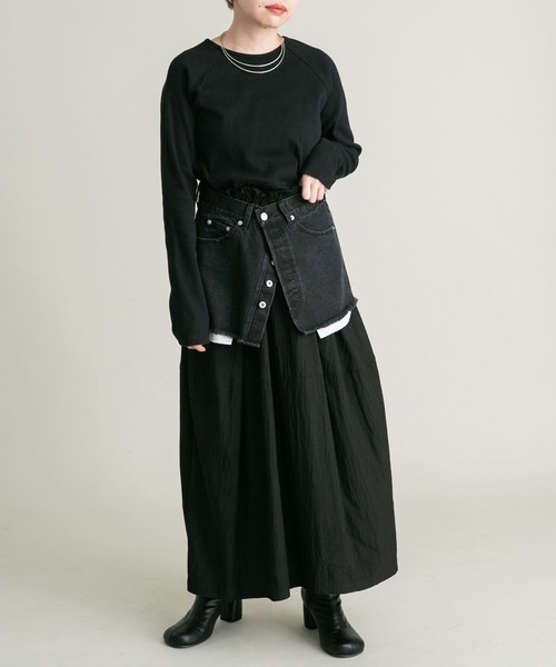 KBF(ケイビーエフ)の「デニムミニスカート(スカート・レディース・ライトブルー/ブラック・ONE)」の10枚目の写真