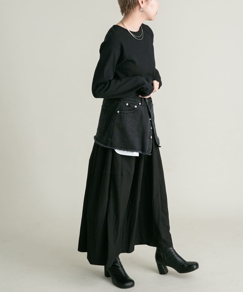 KBF(ケイビーエフ)の「デニムミニスカート(スカート・レディース・ライトブルー/ブラック・ONE)」の11枚目の写真