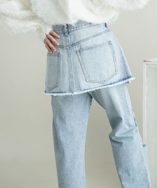 KBF(ケイビーエフ)の「デニムミニスカート(スカート・レディース・ライトブルー/ブラック・ONE)」の19枚目の写真