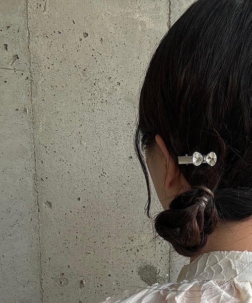 セール】2setキラキラリボンミニヘアピン（ヘアピン