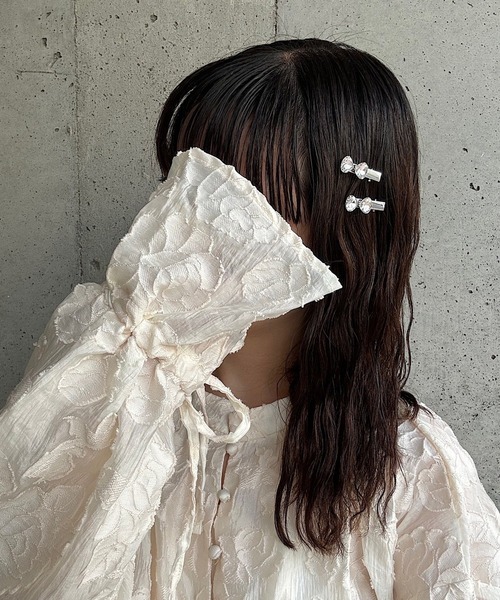 セール】2setキラキラリボンミニヘアピン（ヘアピン