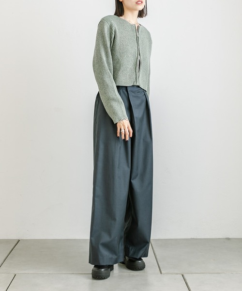 mystic（ミスティック）の「【３色展開】メランジWZIPニット（ニット/セーター・レディース・ブラック/ベージュ/グリーン・FREE）」の19枚目の写真