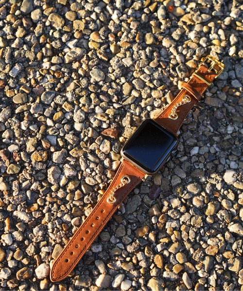 zandy(ズィーアンドワイ)の「zandy ズィー・アンド・ワイ/ Apple Watch バンド チェーン飾り PUレザー ヴィンテージ風 アップルウォッチベルト ユニセックス【チェーンカザリレザーバンド】 //// leather13(デジタル腕時計・メンズ・ダークブラウン/ブラウン/グリーン/グレー/ブラック/グレイッシュベージュ・S/M)」の1枚目の写真
