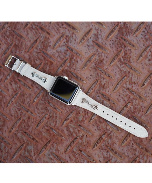 zandy(ズィーアンドワイ)の「zandy ズィー・アンド・ワイ/ Apple Watch バンド チェーン飾り PUレザー ヴィンテージ風 アップルウォッチベルト ユニセックス【チェーンカザリレザーバンド】 //// leather13(デジタル腕時計・メンズ・ダークブラウン/ブラウン/グリーン/グレー/ブラック/グレイッシュベージュ・S/M)」の3枚目の写真