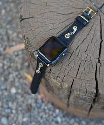 zandy（ズィーアンドワイ）の「zandy ズィー・アンド・ワイ/ Apple Watch バンド チェーン飾り PUレザー ヴィンテージ風 アップルウォッチベルト ユニセックス【チェーンカザリレザーバンド】 //// leather13（デジタル腕時計）」
