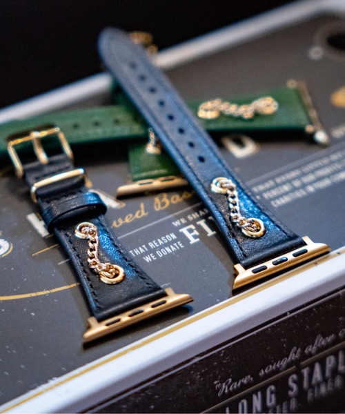 zandy(ズィーアンドワイ)の「zandy ズィー・アンド・ワイ/ Apple Watch バンド チェーン飾り PUレザー ヴィンテージ風 アップルウォッチベルト ユニセックス【チェーンカザリレザーバンド】 //// leather13(デジタル腕時計・メンズ・ダークブラウン/ブラウン/グリーン/グレー/ブラック/グレイッシュベージュ・S/M)」の17枚目の写真