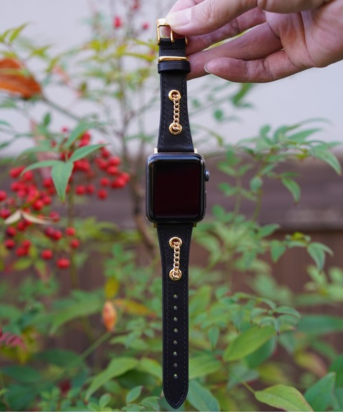 zandy(ズィーアンドワイ)の「zandy ズィー・アンド・ワイ/ Apple Watch バンド チェーン飾り PUレザー ヴィンテージ風 アップルウォッチベルト ユニセックス【チェーンカザリレザーバンド】 //// leather13(デジタル腕時計・メンズ・ダークブラウン/ブラウン/グリーン/グレー/ブラック/グレイッシュベージュ・S/M)」の19枚目の写真