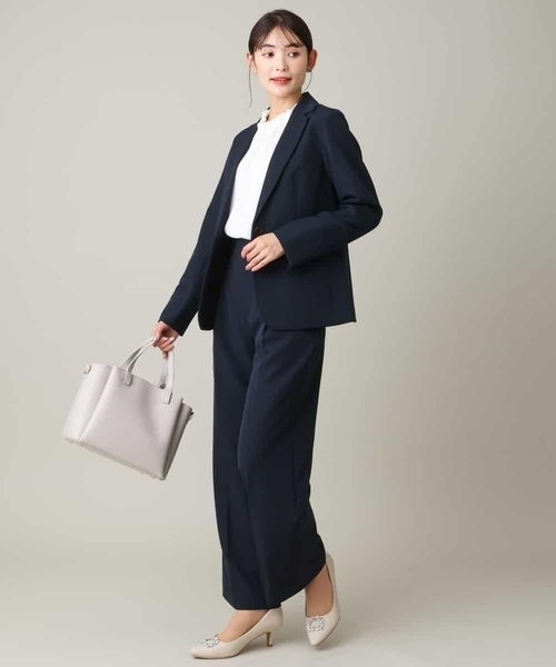 a.v.v（アーヴェヴェ）の「【洗える/イージーケア】ダブルクロスワイドストレートパンツ（スーツパンツ・レディース・ブラック/ネイビー/ライトグレー・38/40/34/36/42）」の21枚目の写真