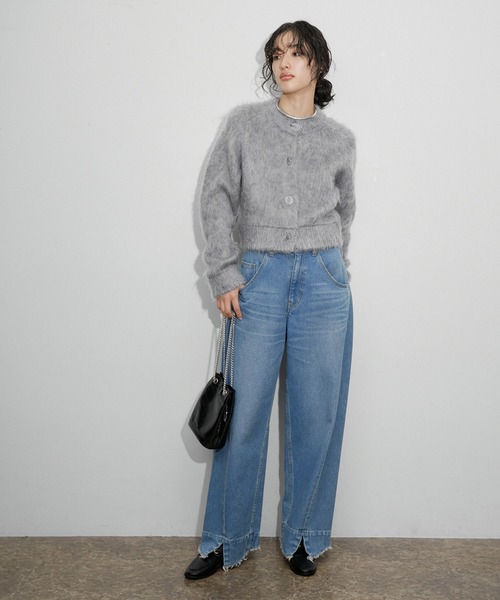 ADAM ET ROPE'(アダムエロペ)の「【再入荷】ルーズフィットアジャストデニム(デニムパンツ・レディース・サックスブルー/ブラック系その他/ホワイト・36/38)」の10枚目の写真