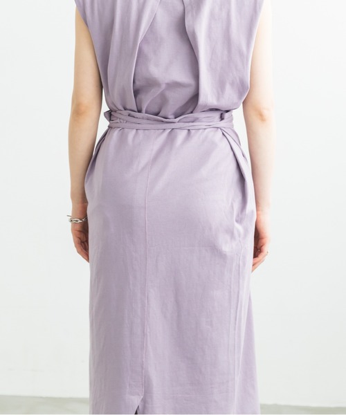 pairmanon(ペアマノン)の「【プレミアムコットン100】【ママサイズ】天竺ロング丈ラップスカート(スカート・レディース・モカ/ラベンダー・FREE)」の5枚目の写真