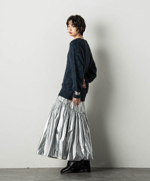 MAYSON GREY（メイソングレイ）の「クルーネックシャギーニットプルオーバー（ニット/セーター・レディース・オフホワイト/ネイビー/グリーン・M）」の17枚目の写真