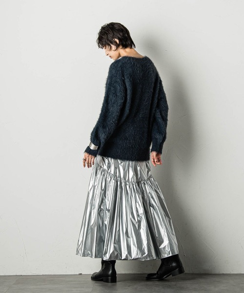 MAYSON GREY（メイソングレイ）の「クルーネックシャギーニットプルオーバー（ニット/セーター・レディース・オフホワイト/ネイビー/グリーン・M）」の18枚目の写真