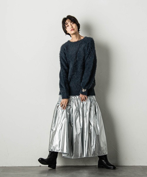 MAYSON GREY（メイソングレイ）の「クルーネックシャギーニットプルオーバー（ニット/セーター・レディース・オフホワイト/ネイビー/グリーン・M）」の19枚目の写真