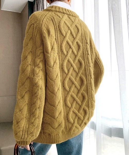 セール】韓国風 ケーブル編み ニット レディース（ニット/セーター