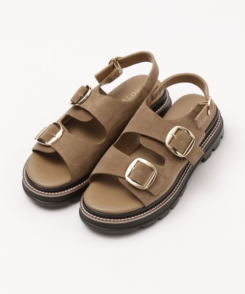 BAYFLOW（ベイフロー）の「ダブルバックルサンダル（サンダル・レディース・ベージュ/ブラック・MEDIUM/LARGE）」の7枚目の写真