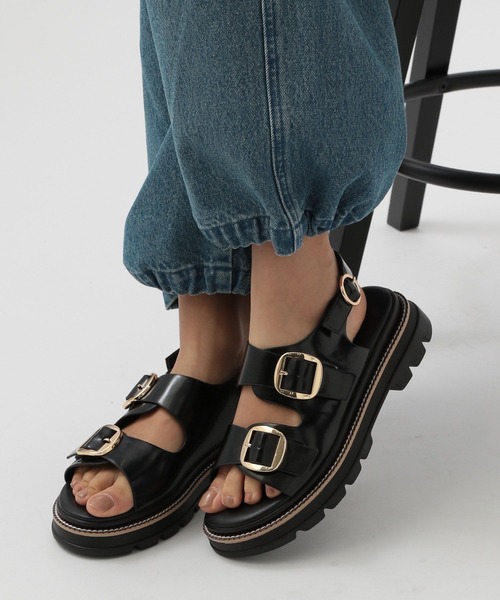 BAYFLOW（ベイフロー）の「ダブルバックルサンダル（サンダル・レディース・ベージュ/ブラック・MEDIUM/LARGE）」の22枚目の写真