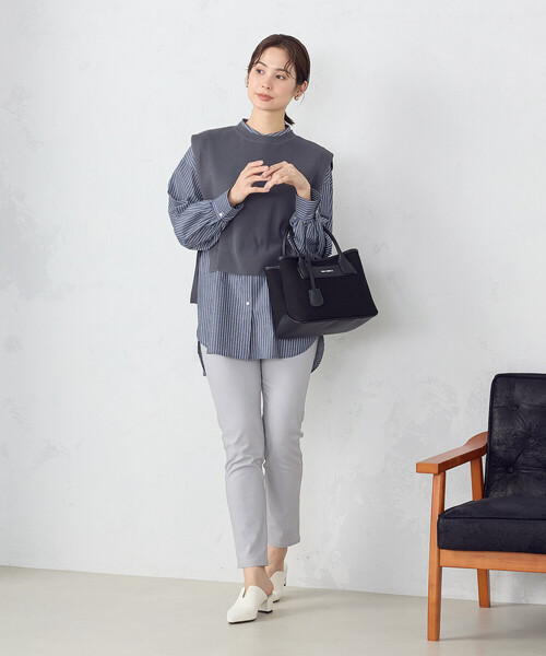 MONO　COMME CA（モノコムサ）の「キャンバストート（トートバッグ・レディース・ブラック/ライトグレー/キナリ・FREE）」の6枚目の写真