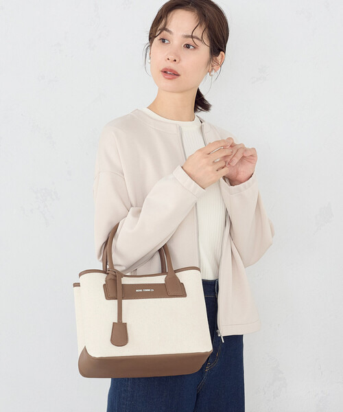 MONO　COMME CA（モノコムサ）の「キャンバストート（トートバッグ・レディース・ブラック/ライトグレー/キナリ・FREE）」の10枚目の写真