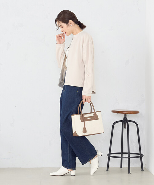 MONO　COMME CA（モノコムサ）の「キャンバストート（トートバッグ・レディース・ブラック/ライトグレー/キナリ・FREE）」の11枚目の写真