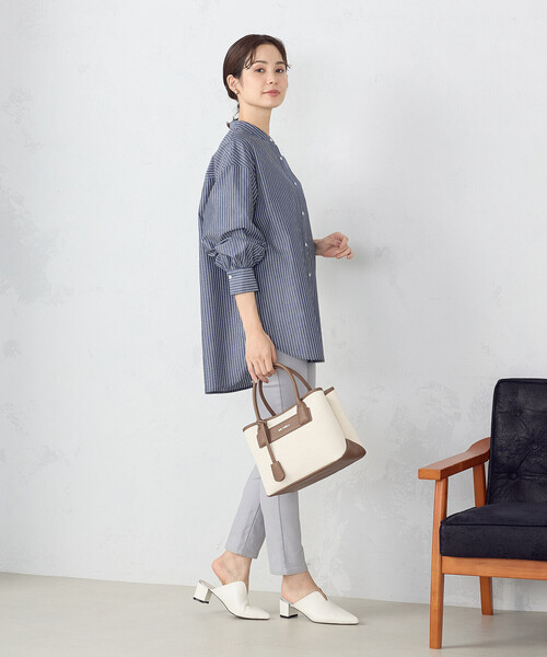 MONO　COMME CA（モノコムサ）の「キャンバストート（トートバッグ・レディース・ブラック/ライトグレー/キナリ・FREE）」の13枚目の写真