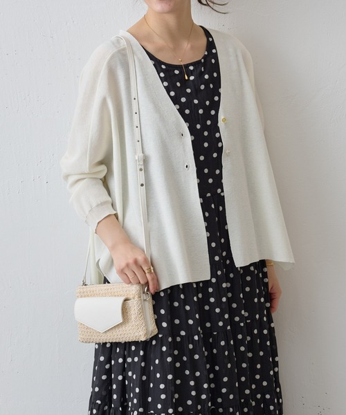 BEARDSLEY(ビアズリー)の「サラッとカーディガン(カーディガン/ボレロ・レディース・ホワイト/ブルー/ブラック/ピンク/ライトグレー/オレンジ/サンドベージュ/ブルー系その他・FREE)」の9枚目の写真