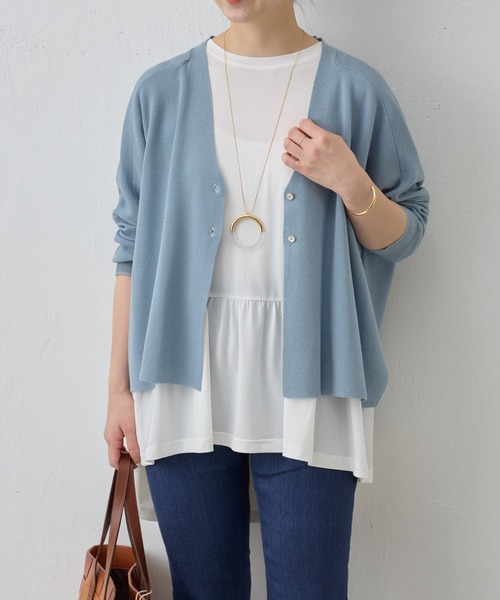 BEARDSLEY(ビアズリー)の「サラッとカーディガン(カーディガン/ボレロ・レディース・ホワイト/ブルー/ブラック/ピンク/ライトグレー/オレンジ/サンドベージュ/ブルー系その他・FREE)」の17枚目の写真